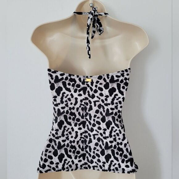Jones New York Leopard Print Halter Swim Top - Picture 3 of 6